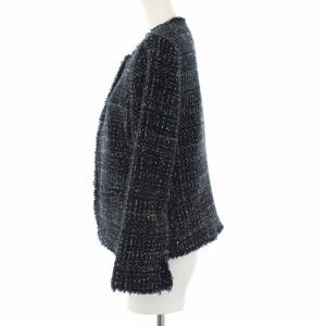 Theory 19SS SPARKLE.TWEED ツイードノーカラージャケット M マルチカラー