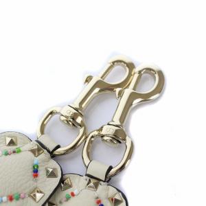 VALENTINO ショルダーストラップ スタッズ ビーズ レザー オフホワイト