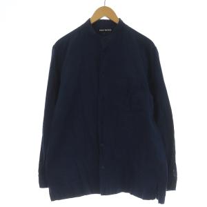 バンドカラーシャツ 長袖 2 M ネイビー