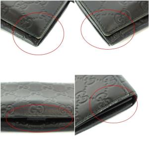 GUCCI GG柄シマレザー長財布 ブラック