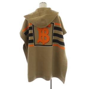 BURBERRY LONDON 21SS TBロゴ モノグラムモチーフ インターシャ ポンチョ ベージュ