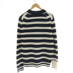 sacai クルーネックボーダーニットセーター ホワイト