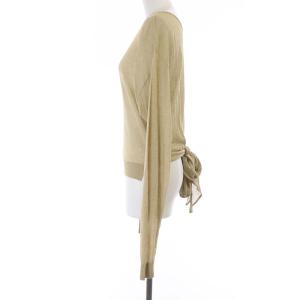 LEMAIRE 20SS 長袖 ニット カットソー シアー バックリボン S ベージュ