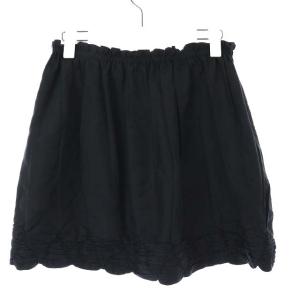 PRADA フレアスカート ミニ ギャザー シルク 42 ブラック