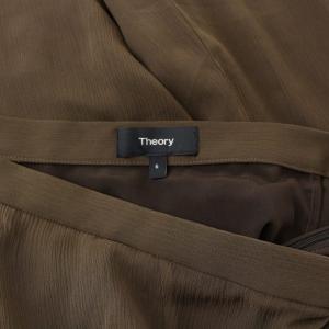 Theory 20SS LEOPARD CRINKLE ASYM DRAPE SKT ブラウン