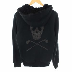 MARK&LONA スカルジップアップスウェットパーカー S ブラック