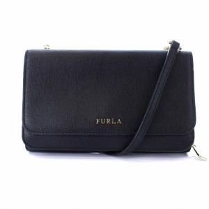 FURLA ウォレットバッグ ショルダーバッグ 長財布 3WAY レザー ブラック