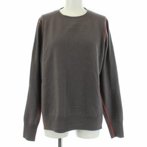 20AW メリノウール ステッチワーク プルオーバー ニット クルーネック 38 M グレー