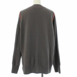 ENFOLD 20AW メリノウール ステッチワーク プルオーバー ニット クルーネック 38 M グレー