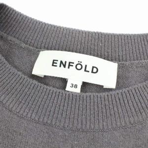 ENFOLD 20AW メリノウール ステッチワーク プルオーバー ニット クルーネック 38 M グレー