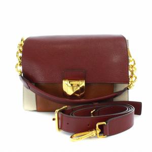 Diva Mini 2way レザー ハンドバッグ ボルドー