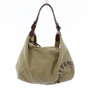 BUTTERO ショルダーバッグ 2way ロゴ キャンバス ベージュ