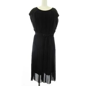 20SS ランダムプリーツフレンチスリーブワンピース ネイビー