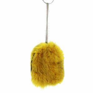 DRESSTERIOR フォックスファー チェーン ショルダーバッグ 巾着 2WAY イエロー