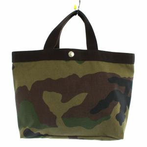 カモフラコーデュラナイロン舟形トートバッグ カーキ