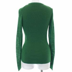 ENFOLD ニット セーター クルーネック 長袖 ハイゲージ ウール 38 グリーン