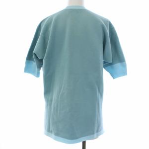 Drawer 16Gミラノ編み配色ショートスリーブニットセーター ライトブルー