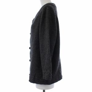 PRADA ニットカーディガン 七分袖 くるみボタン キャメル100％ 42 M グレー