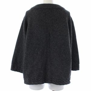 PRADA ニットカーディガン 七分袖 くるみボタン キャメル100％ 42 M グレー