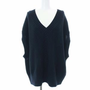 ニットベスト プルオーバー Vネック コットン F ネイビー