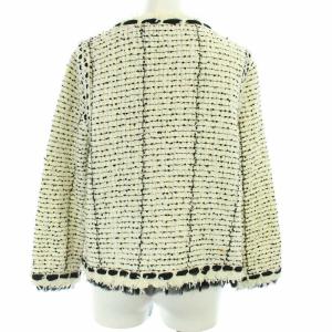 CHANEL 05P ツイード ノーカラージャケット スパンコール オフホワイト ブラック