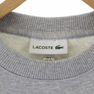 LACOSTE カレッジロゴ スウェット トレーナー 長袖 クルーネック XS グレー