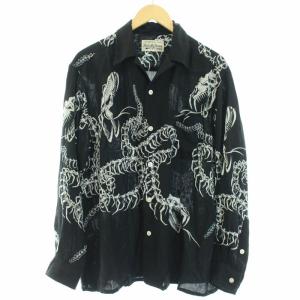 WACKO MARIA 20AW HAWAIIAN SHIRT L/S SKULL シャツ L ブラック