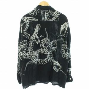 WACKO MARIA 20AW HAWAIIAN SHIRT L/S SKULL シャツ L ブラック
