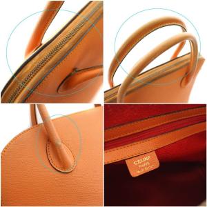 CELINE ヴィンテージ  ハンドバッグ レザー オレンジ