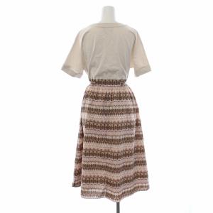 BLUE LABEL CRESTBRIDGE 21SS スケッチプリントカットソーコンビワンピース 38 ピンクベージュ