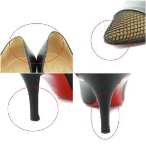 Christian Louboutin メッシュトゥハイヒールパンプス 38 ブラック