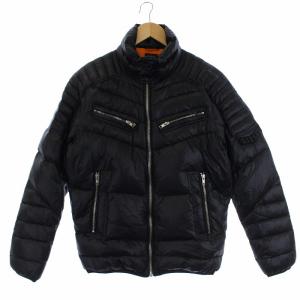 ダウンジャケット ジップアップ ナイロン S ブラック