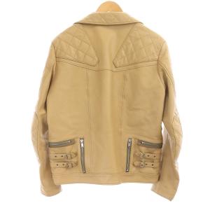 UNDERCOVERISM 11AW UNDERMAN ダブル中綿ライダースジャケット カウレザー L ベージュ