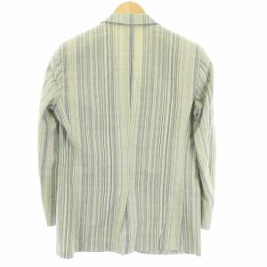 HERMES マルチストライプテーラードジャケット 48 グレー