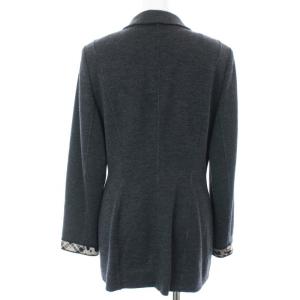 LEONARD FASHION テーラードジャケット ジップアップ シングル ノーベント ウール シルク混 11AR L