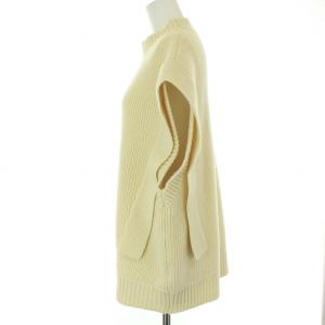 CLANE 20AW スクエアスリーブニットベスト リブ ハイネック 1 S ベージュ