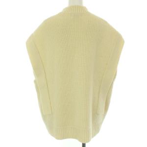 CLANE 20AW スクエアスリーブニットベスト リブ ハイネック 1 S ベージュ