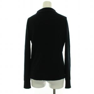 MARGARET HOWELL ジョンスメドレー ニット セーター 襟付き 長袖 ウール 2 M ブラック