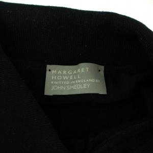 MARGARET HOWELL ジョンスメドレー ニット セーター 襟付き 長袖 ウール 2 M ブラック