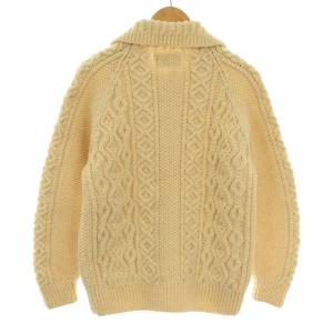 INVERALLAN ランバーカーディガン ニット ウール100% 厚手 M クリーム色
