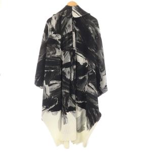 HOMME PLISSE ISSEY MIYAKE 20SS アクションペインティングプリーツガウンコート 3 ブラック グレー