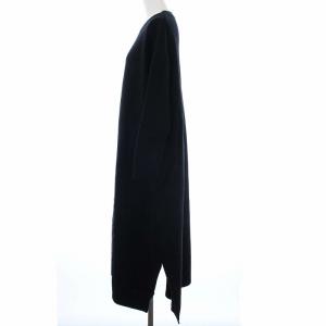 ENFOLD 17AW FINE WOOL STRAGHT LONG DRESS ニットワンピース カシミヤ混 36 黒