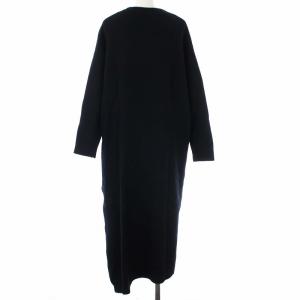 ENFOLD 17AW FINE WOOL STRAGHT LONG DRESS ニットワンピース カシミヤ混 36 黒