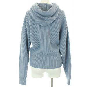 BRUNELLO CUCINELLI ニットパーカー ジップアップ リブ編み カシミヤ ライトブルー