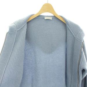 BRUNELLO CUCINELLI ニットパーカー ジップアップ リブ編み カシミヤ ライトブルー