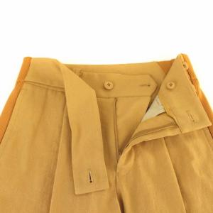 ISSEY MIYAKE パンツ スラックス リブ 切替 リネン混 1 イエロー オレンジ