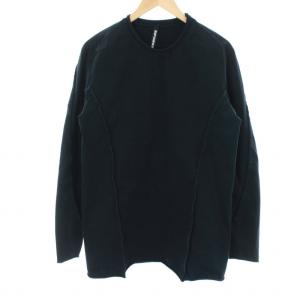 ソリッドロングスリーブ L/S Tシャツ カットソー ロンT 長袖 コットン L ブラック RB-202