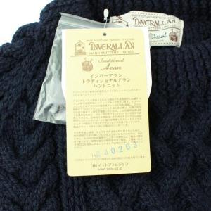 INVERALLAN トラディショナルアランハンドニット セーター クルーネック ウール ネイビー