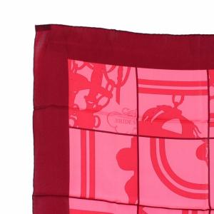 HERMES カレ65 EN DESORDRE 無秩序 スカーフ ピンク ボルドー