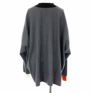 ENFOLD 21AW RIB N/C PULLOVER ストレッチサキソニーカットソー 38 グレー